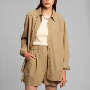 Frankie Shop Lui Button Down in Khaki S